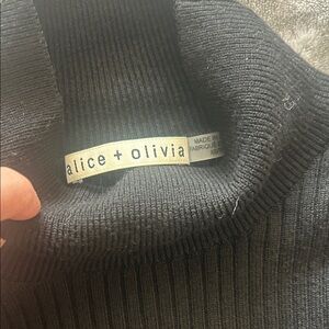 Alice + Olivia Ribbed Black Turtleneck Sweater dress